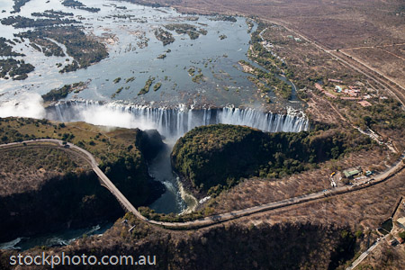 Victoria Falls from a helecopter